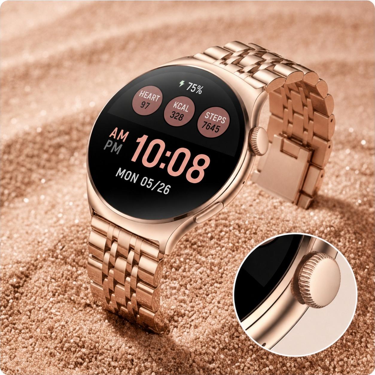 Enter JUT10115124 Różowo Złoty Enter Luxe na bransolecie Luxe fashion-modowy zegarek różowe złoto - miniatura 9