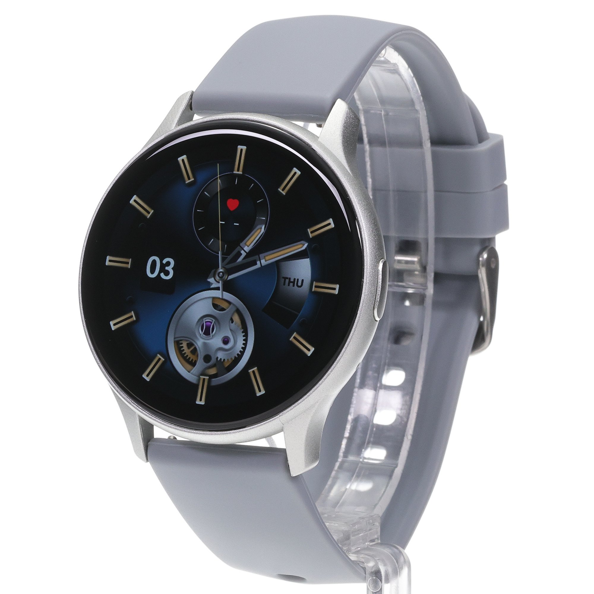 Enter SKM1115371411-SET Amoled Srebrny + bransoleta Amoled sportowy zegarek srebrny - miniatura 2